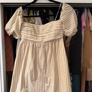 Abercrombie & Fitch Cream Striped Mini Dress